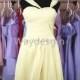 Bridesmaid Dresses yellow Chiffon Bridesmaid Dress short Prom Dress party dress