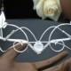 Woodland Leaf Bridal Circlet Tiara, Wedding Headpiece Circlet,  Leaves Gemstone Circlet, Diadem, Tiara, Handmade, Sterling Silver