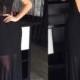Sexy backless semi sheer black chiffon prom party dress