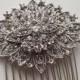 Silver Crystal Hair Comb Art Deco 1920's Vintage Glamour