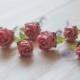 Bridal Hair Pins - Origami Rose Bobby Pin Set, Coral Rose Hair Pins, Woodland Wedding, Bridal Hair Flower, Flower Hair Pins
