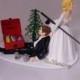 Wedding Reception Party Redneck Beer Cans Drunk Fishing Fisherman Pole Tackle Cake Topper
