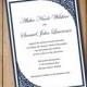 Printable Wedding Invitation Template Download - Dark Navy Blue Invitation - Formal Invitation "Framed Corners" 5x7 Printable Invitation