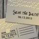 Save the Date Postcard - String of Lights Rustic Wedding