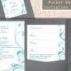 Pocket Wedding Invitation Template Set DIY EDITABLE Word File Download Elegant Blue Invitations Aqua Wedding Invitation Printable Invitation