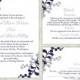 DIY Wedding Invitation Template Set Editable Word File Instant Download Printable Invitation Gray Wedding Invitation Blue Invitations