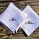 His and Hers Wedding Handkerchiefs, Wedding Day Monogrammed Hankerchiefs, Bride and Groom Hankies, Pocket Square and Handkerchief New Couple