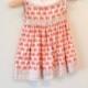 Flower Girl Dress - Hand Made - Coral - Salmon - Elephant Print Dress - Toddler Zen - Organic Cotton - UNIQUE - Summer - Wedding - Easter