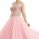Pink Beading A-Line Sweetheart Lace-up Long Plus Size Formal Dress
