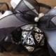 D20 dice garter dungeons and dragons gamers wedding bridal accessory geek rpg dragon dice white black