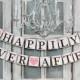 Wedding Banners-HAPPILY EVER AFTER Sign-Rustic Barn Wedding Decorations-Engagement Decor-Custom Colors-Photo Prop-Car Sign-Sign