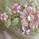 VanessaJewel Hair Jewelry Wedding Hair Comb 4.72 Inch Gold-tone Pink Rhinestone Crystal Orchid Flower Hair Comb Bridal Hair Comb HSE04712C2
