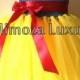 Snow White Luxury Princess dress, Flower girl dress, tutu dress, blue crochet top yellow tulle dress, knit tutu dress snow white