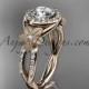 14kt rose gold diamond floral wedding ring, engagement ring ADLR127