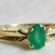 Emerald Engagement Ring .50 Carat Emerald Ring Vintage Ring 10K  May Birthday Gift