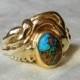 Boulder Opal Ring Signed Carey Engagement Ring, Ocean Theamed 1 Ct. Australian Blue Opal Black Opal Engagement Ring 14K, October Birthday