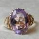 Amethyst Ring Victorian 4.5 Ct Amethyst Aesthetic Period Ring February Birthday 14K Rose Gold