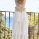 Ivory Lace Bohemian Wedding Dress Long Bridal Wedding Gown - Handmade by SuzannaM Designs