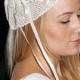 Wedding Veil-bridal Veil-vintage lace-ivory lace veil-Birdcage hat-lace veil