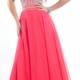 2015 White Sweetheart Floor Length Watermelon Sleeveless Ruched Crystals Chiffon
