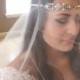 Bridal headpiece, Bridal headband, Bridal forehead band, Bridal halo, Vintage style headband, Swarovski crystal headpiece, Wedding headpiece