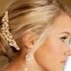 Rose gold Bridal hair comb, Swarovski crystal rhinestone, Swarovski pearl, Wedding Tiara, Rose Gold Ivy Crystal Hair comb