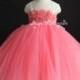 Coral Flower Girl Dress Shabby Flowers Dress Tulle Dress Wedding Dress Birthday Dress Toddler Tutu Dress 1t 2t 3t 4t 5t
