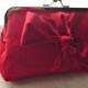 Red Bridal Clutch Purse - with a Red bow tie - Samantha