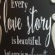 Vintage Beatiful frame Love story sign, chalkboard wedding sign, wooden sign with quote, reception signs