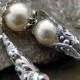 Wedding Hair Stick Bridal Hair Pin Swarovski Crystal and Cream Pearls for the Bride - Wedding Hair Accessories - Nadine