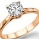 Solitaire Engagement Ring, Cathedral Diamond Ring, 14K Rose Gold Ring, Solitaire Ring, 0.62 CT Diamond Ring Band, Unique Rings