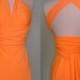 Neon Orange Convertible Dress...Bridesmaids, Date Night, Cocktail Party, Prom, Special Occasion, Beach, Vacation