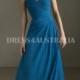 Buy Australia A-line Ocean Blue Strapless Ruched Bodice Floor Length Chiffon Bridesmaid Dresses by Angelina Faccenda 20416 at AU$130.15 - Dress4Australia.com.au