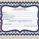 Bride and Groom Digital Advice Card, Navy and Coral Chevron