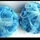 crepe paper flower Wedding kissing balls Royal Navy aqua turquoise Blue hanging Frozen wedding pomander  WEDDING DEKOR flower girl