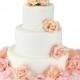 Pink Silk Rose Cake Flowers - Wedding Reception Decoration