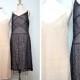 Nude & Black Beaded Sequin Vintage Inspired Dresses / Black and Cream Dresses / Sheer Beaded Dresses