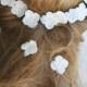 White hydrangea - bridal hair flower, Wedding hair flower, Bridal flower hair clip, Bridal flower pin, Wedding hair pins, Flower hair pins