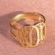 SALE 22% OFF -  Silver Monogram Ring - Gold Monogram Ring - Initial Ring Monogram - Personalized Ring Monogram - Monogram Gifts
