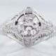 Antique Engagement Ring Art Deco 1.12cttw Old European Cut Diamond in Platinum