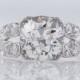 1920's Engagement Ring Antique Art Deco 1.60ct Old European Cut Diamond in Platinum