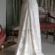 Strapless Rustic Hippie Vintage Lace Ivory Champagne Wedding Gown