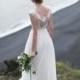 Milk Shade Open Back Wedding Dress With Cotton Slip