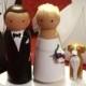 Wedding Cake Toppers with One Pet or Child - Family of Three - Fully Customizable---3-D Accents