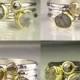 Custom Rough Diamond Ring Stacking Set, Raw Diamond Triple Stacking Rings, Gold and Silver Raw Diamond Engagement Rings