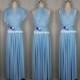 Maxi Full Length Bridesmaid Convertible Wrap Dresses Multiway Long Sky blue Pastel blue Infinity Dress