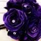 Purple rose wedding bouquets 8 inch Silk bridal bouquet