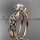 14kt rose gold celtic trinity knot engagement ring , wedding ring CT766