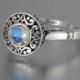 The SECRET DELIGHT silver ring with Moonstone and white sapphires