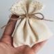 Set of 100 Natural Linen Wedding Favor Bag